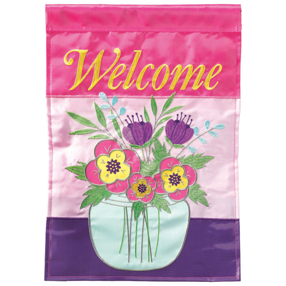 Welcome Flowers Garden Flag