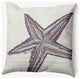 26x26" Large Starfish Nautical Decorative Indoor Pillow, Dusty Purple