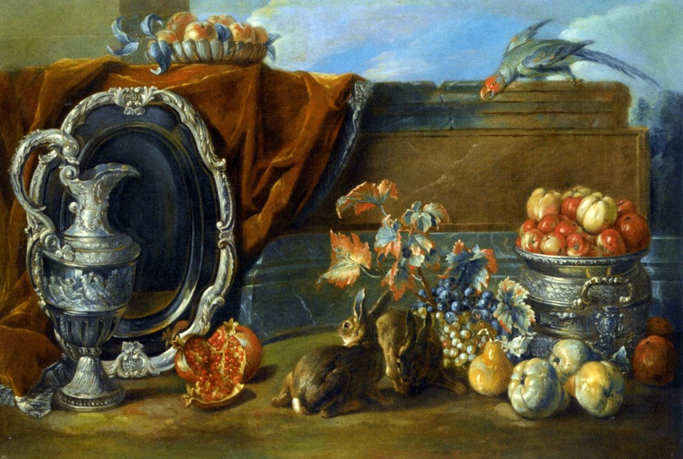 Alexandre-Francois Desportes A Still Life With Two Rabbits Wall Decal