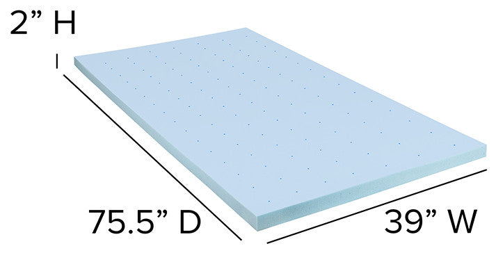 Capri Comfortable Sleep 2 inch Cool Gel Memory Foam Mattress Topper - Twin