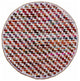 6" Round White Braided Chindi Area Rug