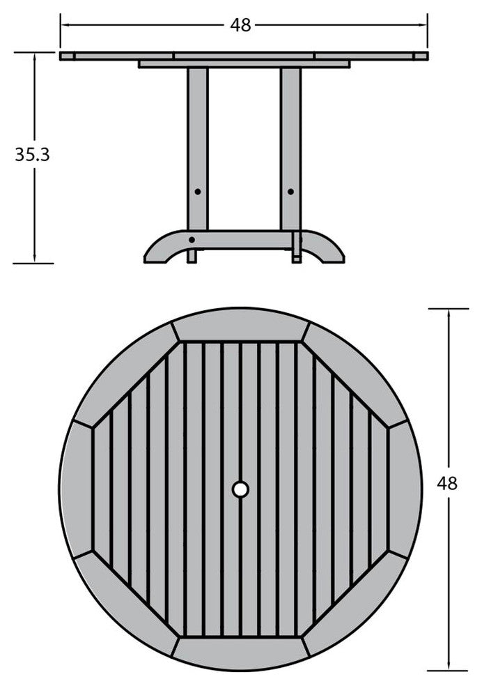 Sequoia 48" Round Counter Dining Table, Harbor Gray