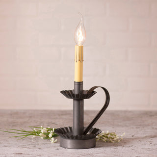 Plantation Candlestick Lamp Base, Kettle Black