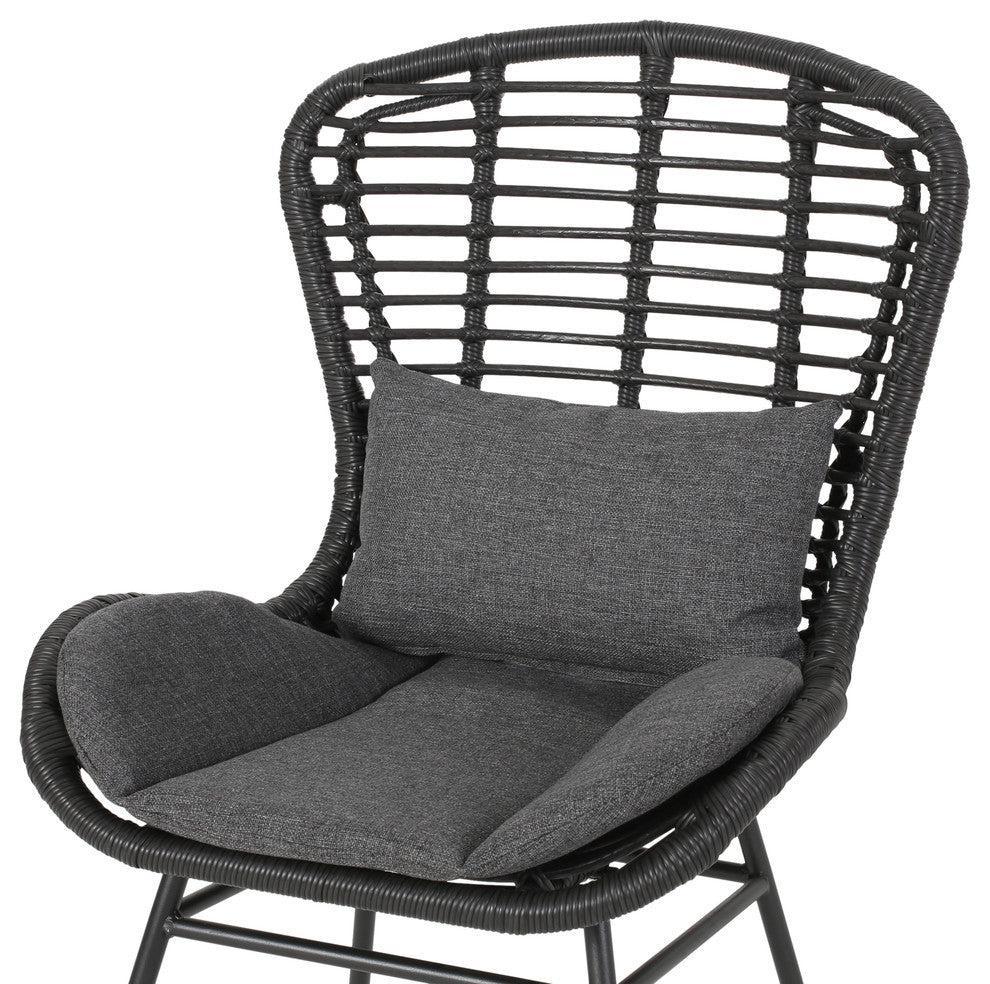 Qearl Outdoor Club Chairs, Set of 2, Gray