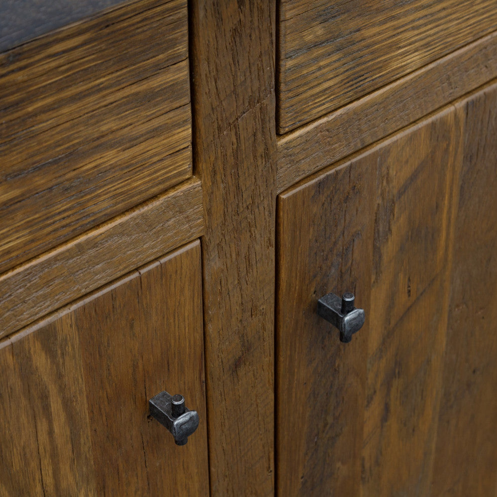 Reclaimed Oak Kitchen Island, Walnut and Antique Slate