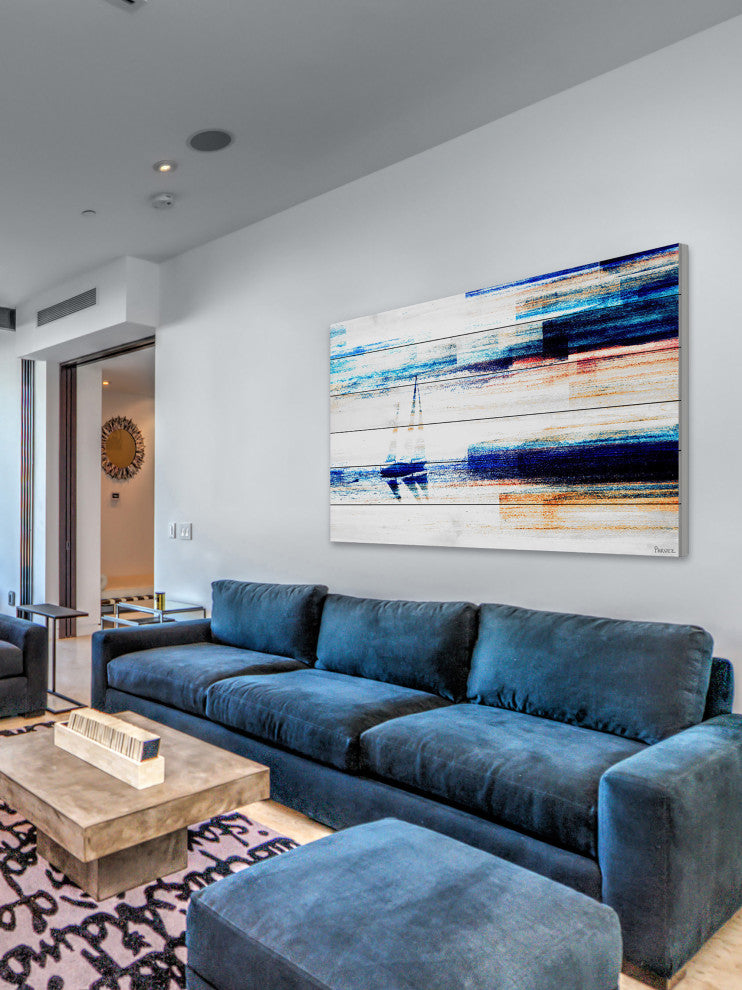 "Aegean Sea" UV Ink Print on White Wood60"x40", 60"x40"