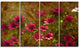 Spring Garden with Little Red Flowers, Floral Canvas Artwork, 48"x28", 4 Panels