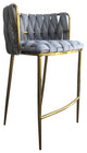 Milano Counter Chair, Gray With Gold Legs