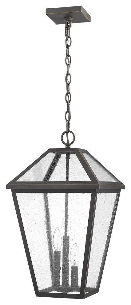 Zlite 579CHXL-ORB 3-Light Outdoor Chain Mount Ceiling Fixture, Seedy