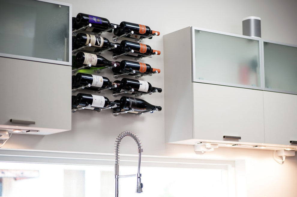 Vino Pins 2 Magnum Wall Mounted Wine Rack Peg, Drywall Mounting, Gunmetal, 2 Bottles