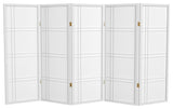 4' Tall Double Cross Shoji Screen, White, 6 Panels