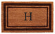 Brown Border 18"x30" Monogram Doormat, Letter H
