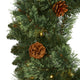 24" White Mountain Pine Faux Christmas Wreath With 35 LED Lights and Pinecones