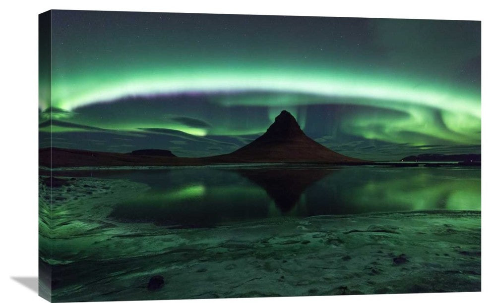 "Kirkjufell Aurora" Stretched Canvas Giclee by Philip Eaglesfield, 30"x20"