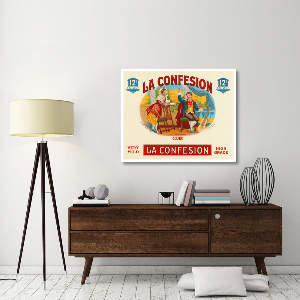 "La Confession Cigars" Digital Paper Print by Vintage Booze Labels, 46"x37"