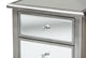 French Brushed Silver Finished Wood and Mirrored Glass 2-Drawer Nightstand
