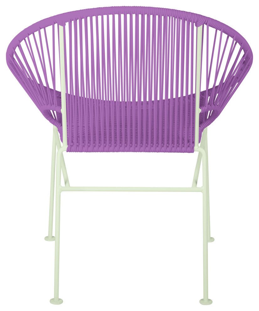 Concha Indoor/Outdoor Handmade Dining Chair, Orchid Weave, Chrome Frame