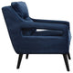 O'Brien Blue Velvet Armchair Designed by Grace Feyock