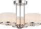 Nuvo 3-Light Halogen Celine Close-to-Ceiling Light Fixture, Polished Nickel