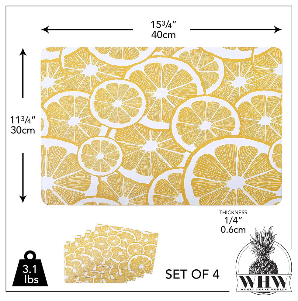 4 Piece Citrus Board Placemat Set
