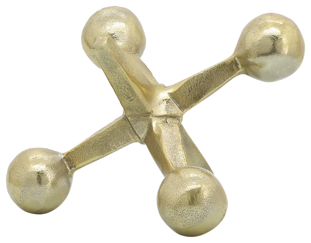 Gold Metal Jacks Decor, 5"