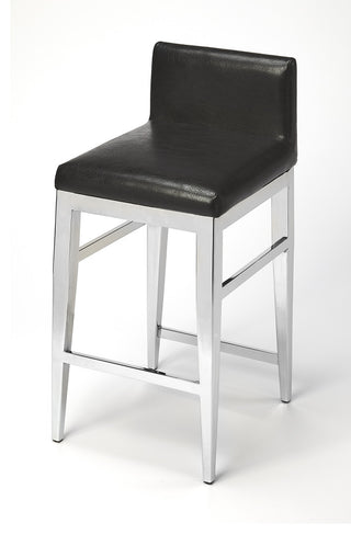 Butler Kelsey Stainless Steel Faux Leather Counter Stool