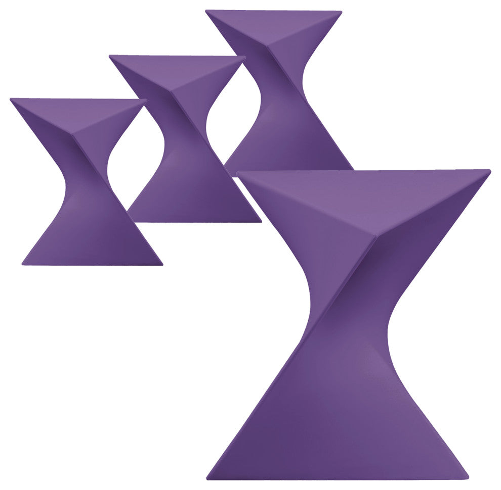 Leisuremod Randolph Modern Triangle Accent Side End Table, Purple, Set of 4