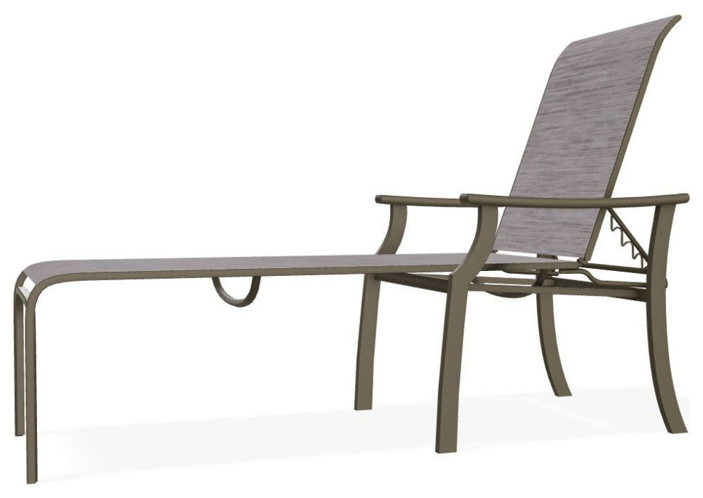 St. Catherine Sling 4-Position Outdoor Chaise Lounge, Fossil/Beachwood