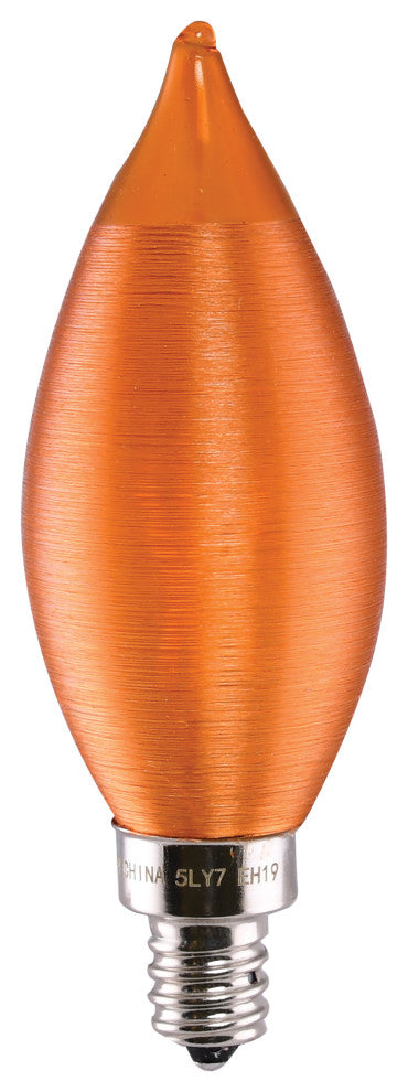 2W CA11 LED, Satin Spun Amber, Candelabra Base, 2100K, 120V, Carded