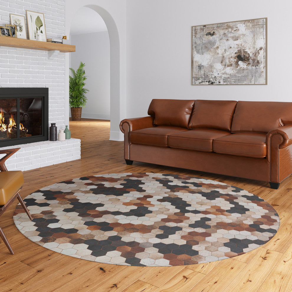 Indoor/Outdoor Stetson SS9 Canyon Machine Washable 10' x 10' Round Rug