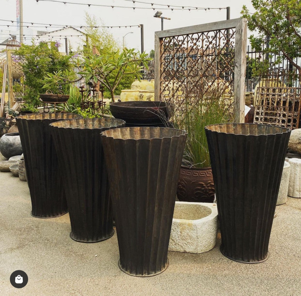 Consigned Bronze Fluted Planter