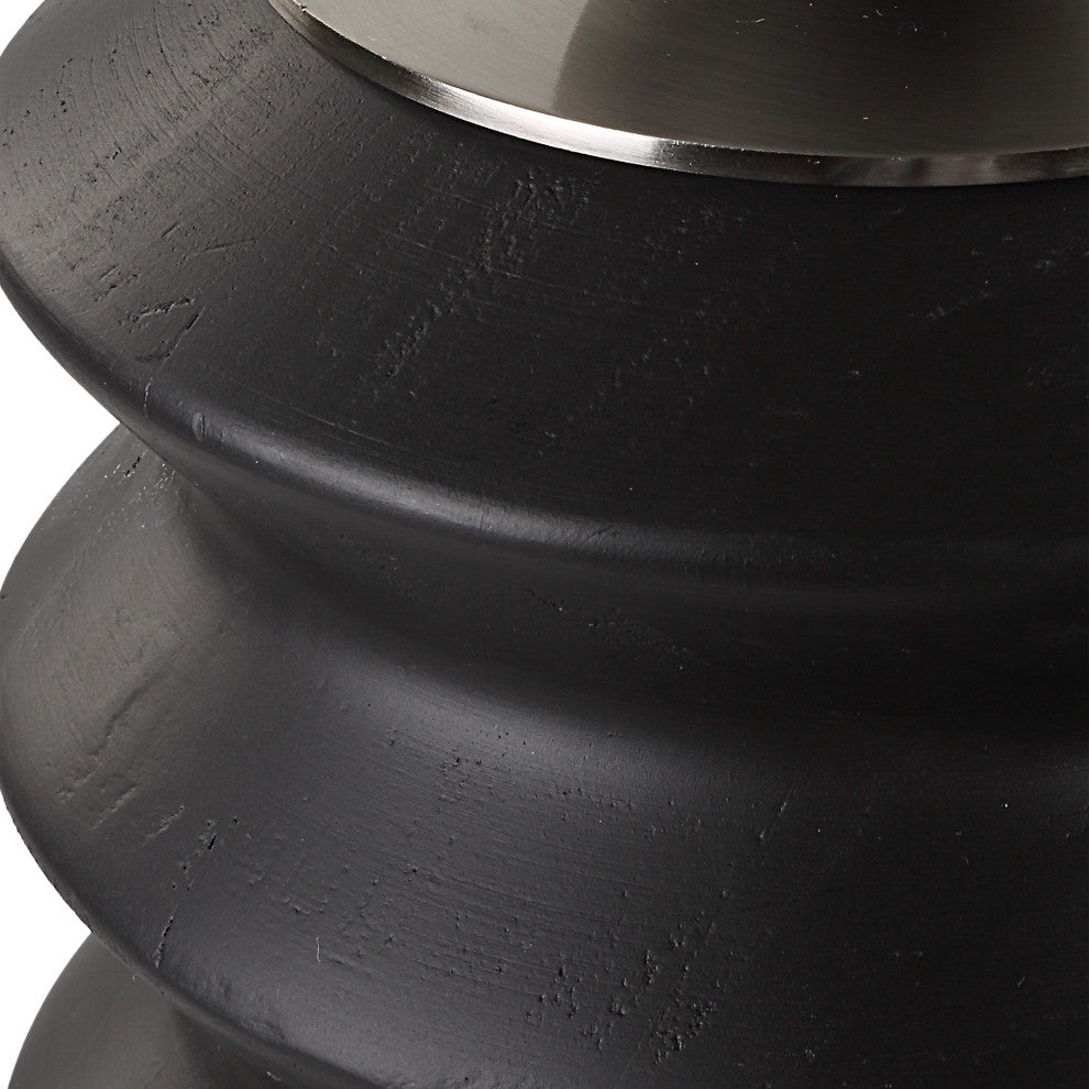 Uttermost Accordion Black Wood Containers, Set of 2