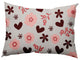 Flowery Love Valentines Indoor/Outdoor Lumbar Pillow, Gray, 14x20"