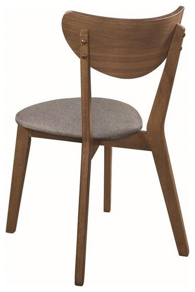 Pemberly Row Dining Side Chair in Natural Walnut and Gray