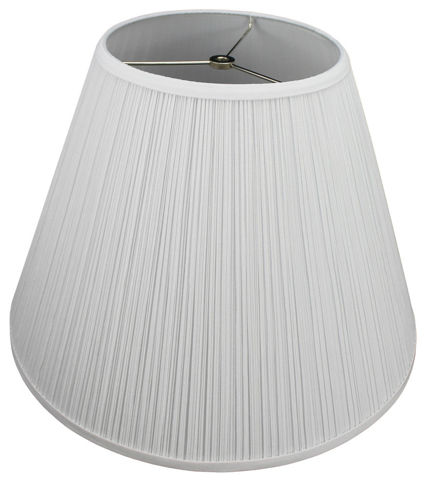 Fenchel Shades, 9"x18"x13" Spider Attachment Empire Lamp Shade, Pleated Mushroom White