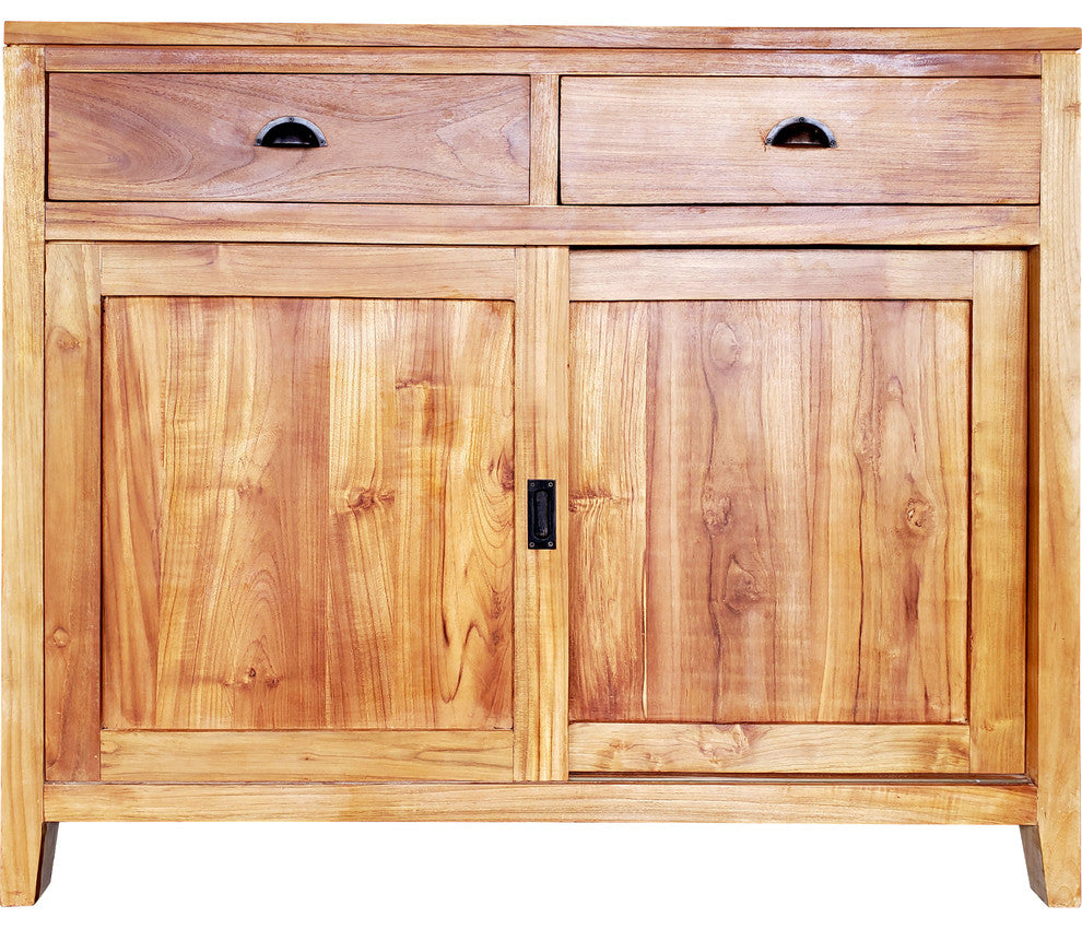 Waxed Teak Wood Rhone Buffet / Media Center, Small
