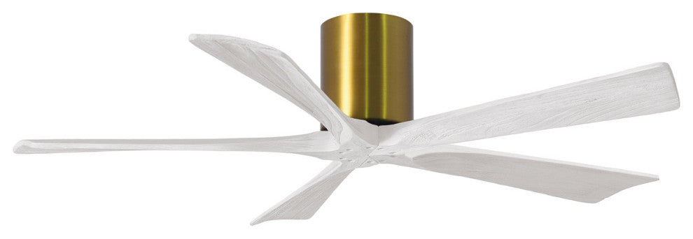 Matthews Fan, Irene-5H Ceiling Fan, Brushed Brass, 52", Matte White