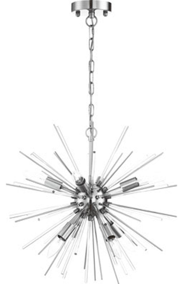 Cirrus - 8 Light Chandelier - with Glass Rods - Polished Nickel Finish