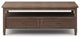 Warm Shaker SOLID WOOD Coffee Table, Farmhouse Brown