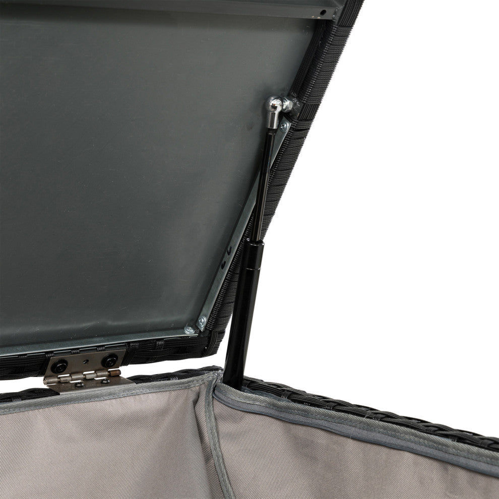 Outdoor Wicker Storage Box, Black
