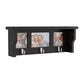 Lavish Home Black Wall Shelf And Photo Collage With 3 Hooks