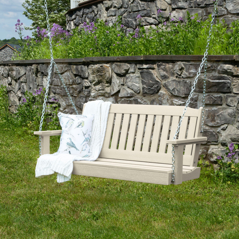Linden Porch Swing 4', Whitewash
