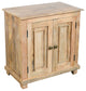 Jenna 2-Door Solid Wood Nightstand, Natural Finish
