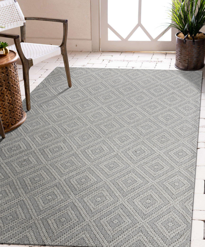 Camden Ivory Transitional Diamond Wool Indoor Area Rug, 7'9" x 9'9"