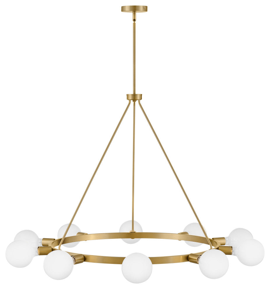 Lark Orla 24" Large Single Tier Chandelier, Lacquered Brass