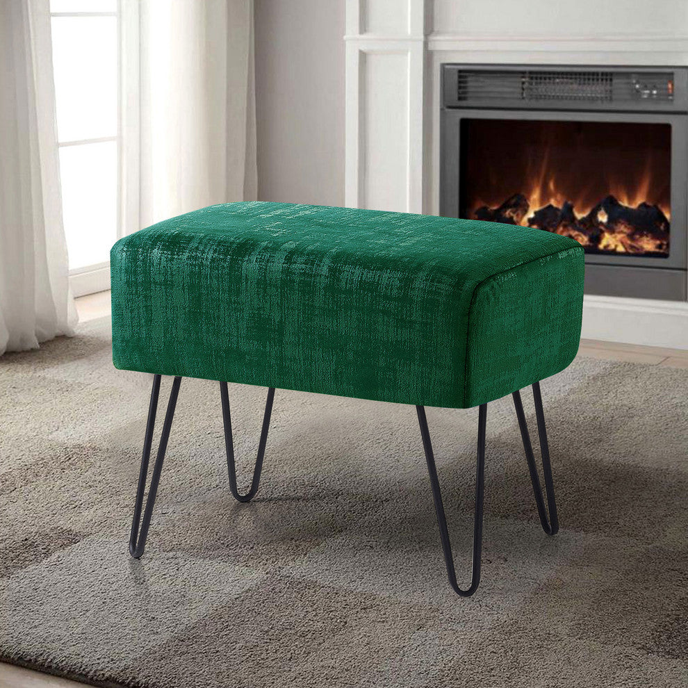 Textured Velvet Ottoman, Eden
