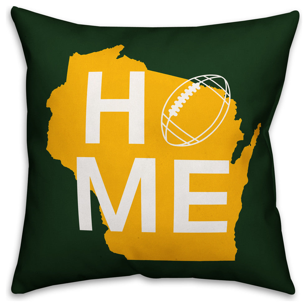 Green Bay Home Football Outdoor Throw Pillow