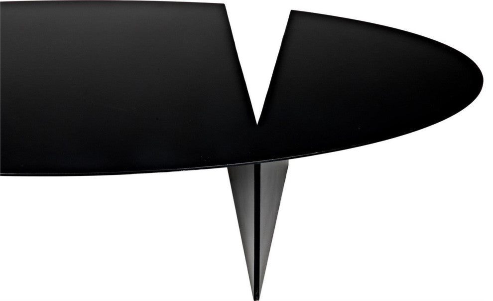 Matte Black Steel Coffee Table, Traditional