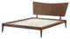 Platform Bed Frame, Full Size, Wood, Brown Walnut, Modern Mid-Century, Bedroom