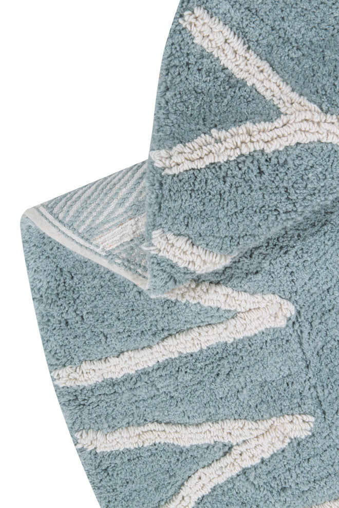 ABC Washable Rug, Vintage Blue/Natural